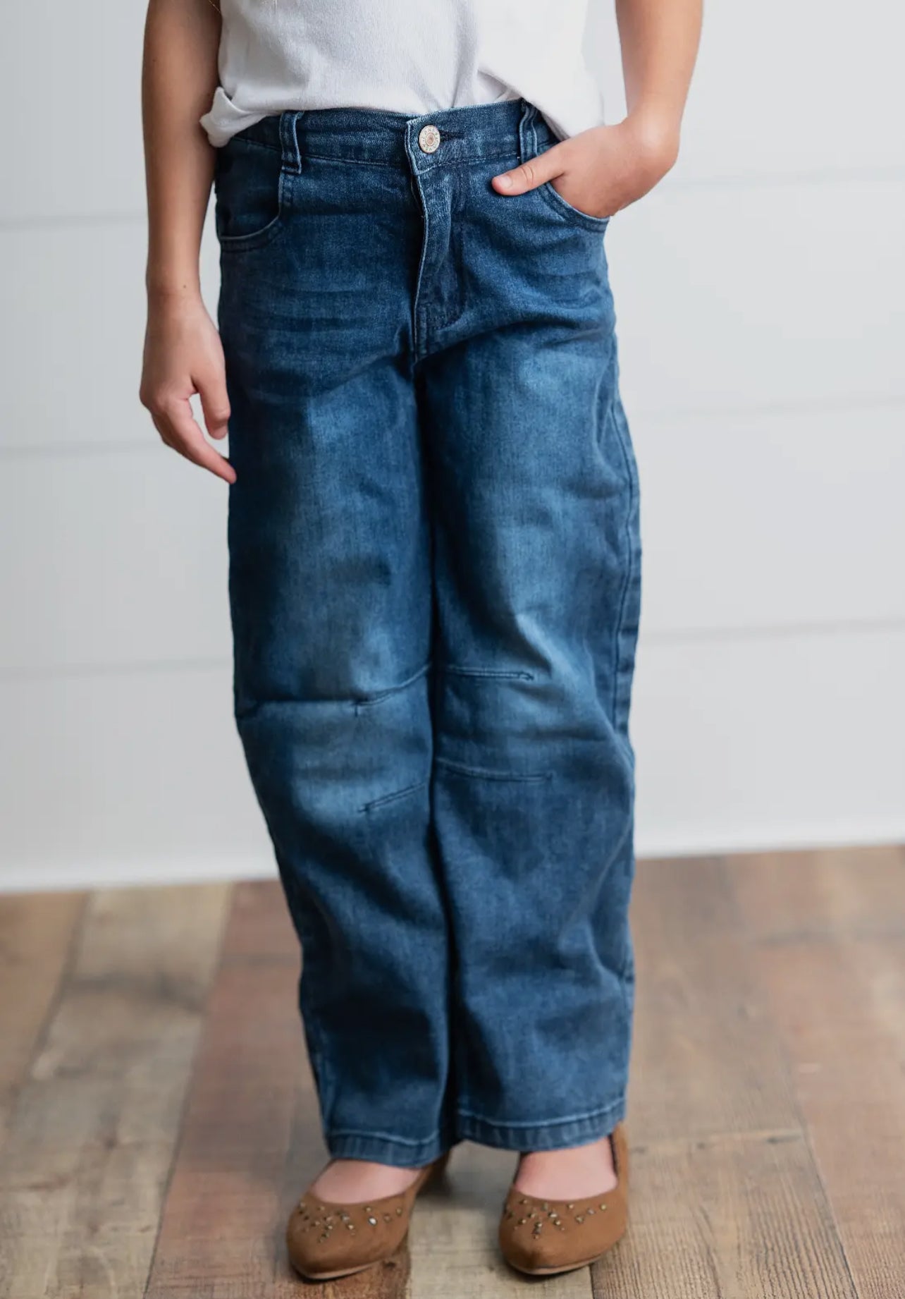 Medium Wash Denim Horseshoe Jeans
