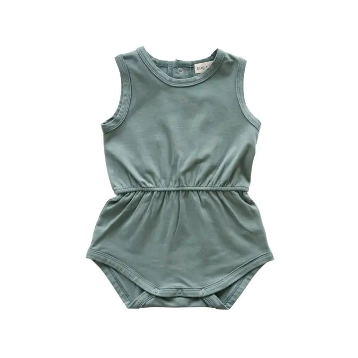 Organic Cotton Playsuit | Basil Green
