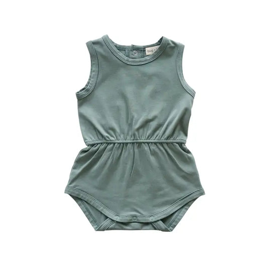 Organic Cotton Playsuit | Basil Green