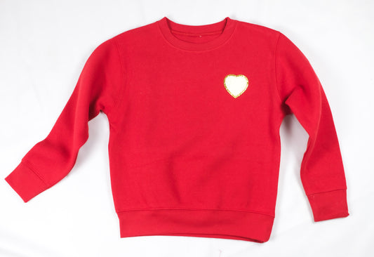 Chenille Heart Patch Pullover