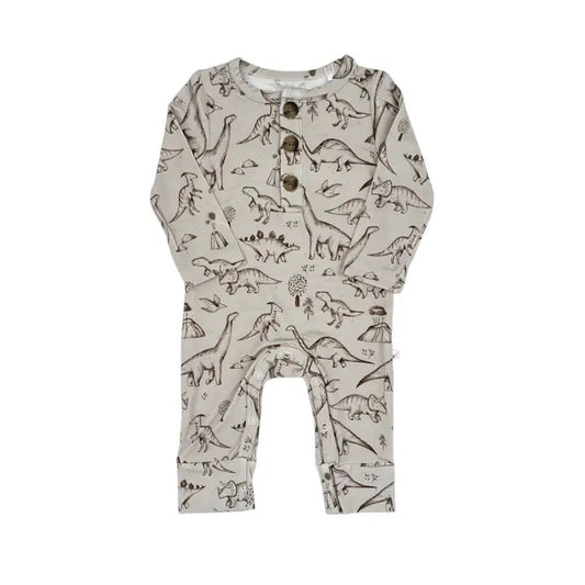 Bamboo Henley Romper | Dino