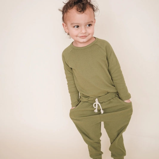 Olive Organic Cotton Lounge Set