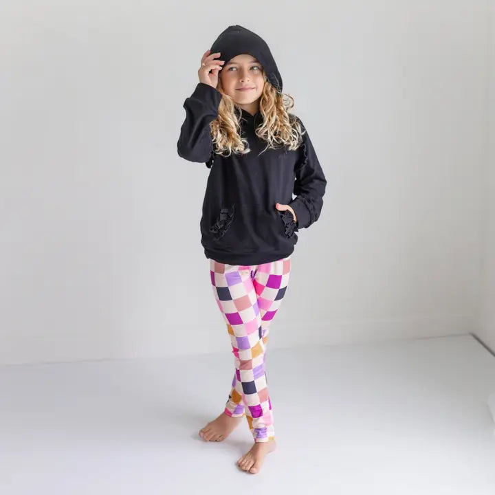 Girls Hoodie and Check Leggings Set